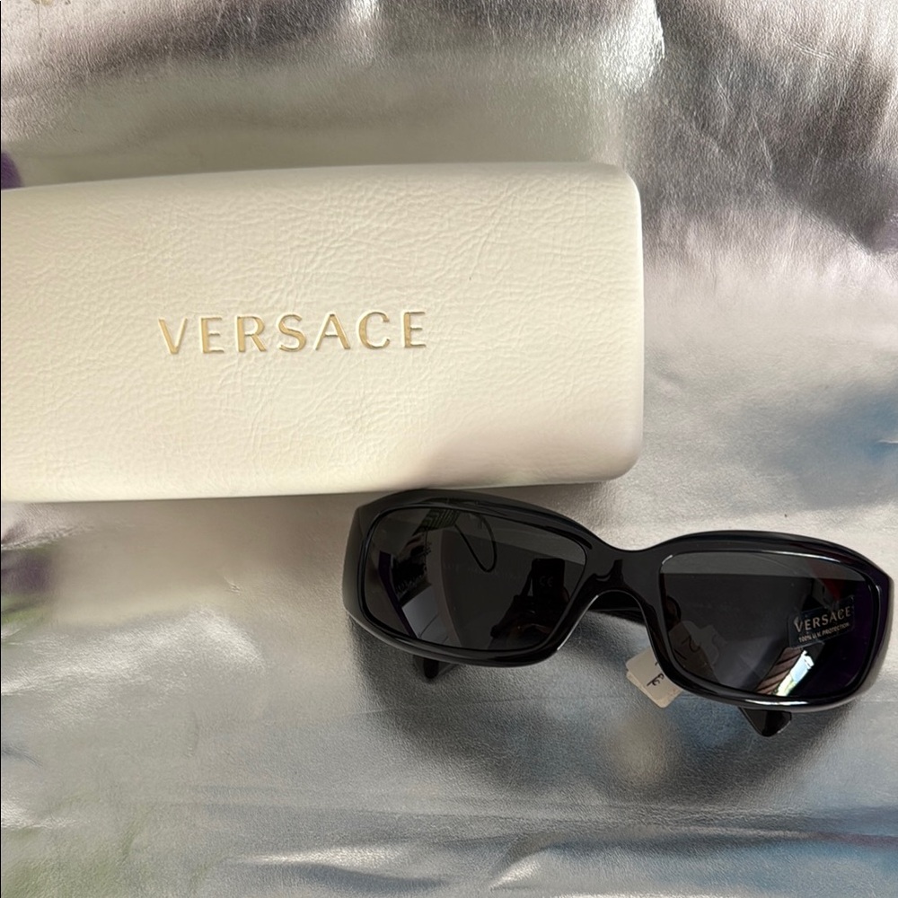Versace Black Oval Sunglasses